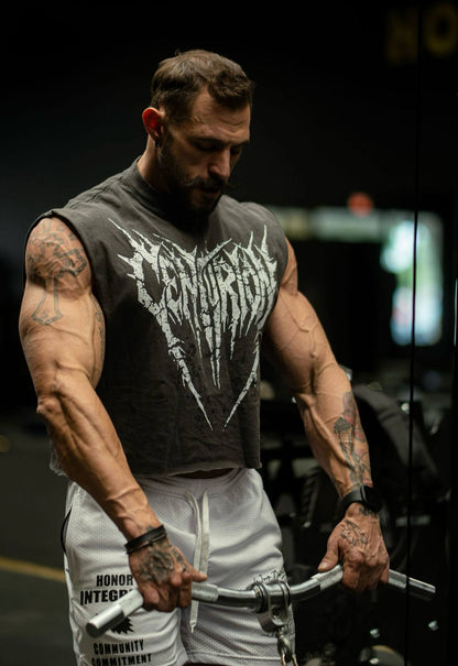 'CENTURION' IRON REIGN CUTOFF [can be cut into crop top] - CENTURION LABZ