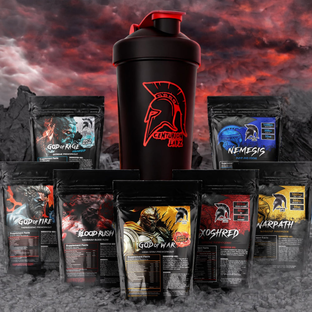Samples + Shaker Bundle Deal - Now Includes 8 Samples! [$30+ Value!] [Nemesis Out of Stock so Now Comes with 2 God of Rage Samples] - CENTURION LABZ